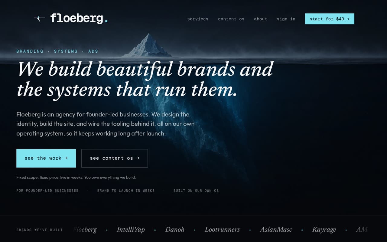 Floeberg — website preview