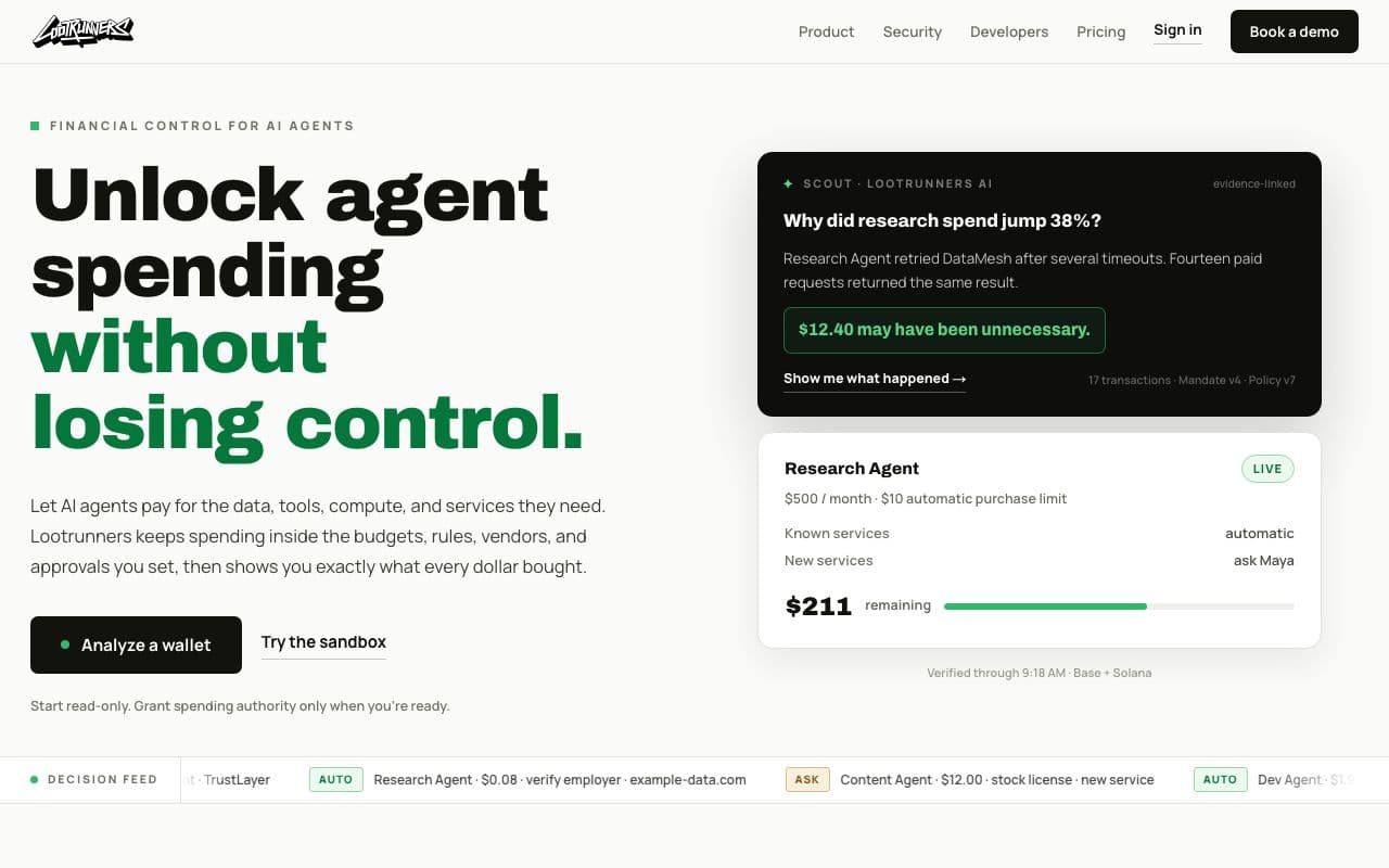 Lootrunners — website preview